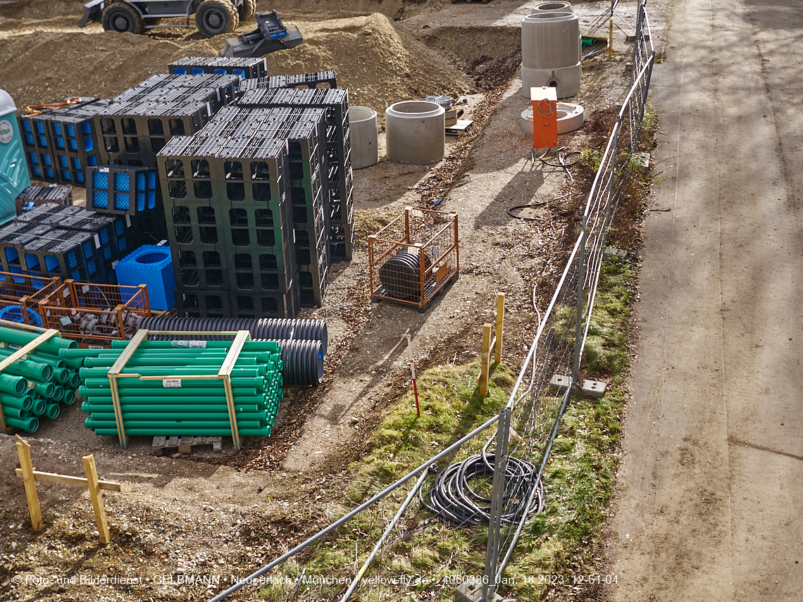 18.01.2023 - Baustelle an der Quiddestraße Haus für Kinder in Neuperlach